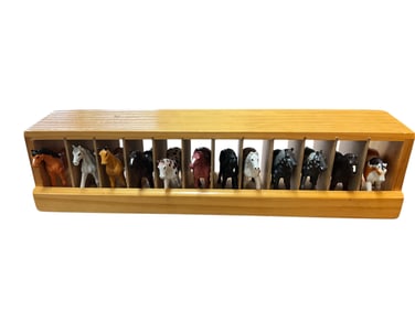 Twelve Collector Horses with Stable Display