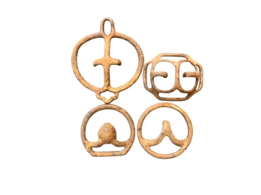 Four Cast Iron Harness Buckles