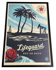 Shepard Fairey (American, B. 1970), Signed print, "Lifeguard"
