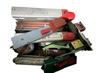 Group of locomotives, Train Cars, Transformer. S Gauge