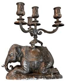 Bronze Elephant Candelabra