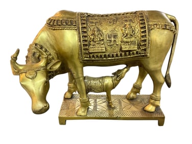 Hindu Brass Cow Statue