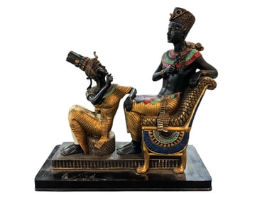 Pharaoh Tutankhamun and Queen Statuette