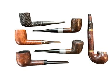 Group of Six Wooden/Briar Smoking Pipes