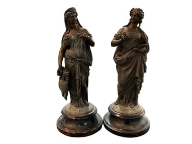 Pair of Ansonia Spelter Side Statues