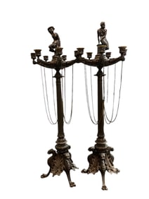 Monumental Victorian Bronze Candelabras