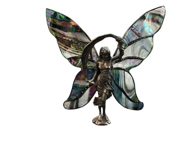 Pewter Fairy with Stained Glass Wings