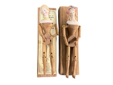 Articulated Victorian Style Bisque Dolls