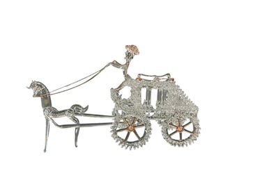 Blown Glass Horse and Carriage