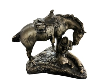 Plaster Cowboy Statuette- "The Lone Cowboy," by Bob Scriver (1974)