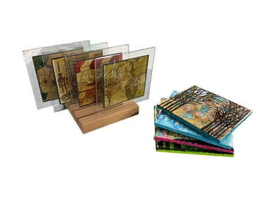 Two Sets of Handcrafted Art Coasters