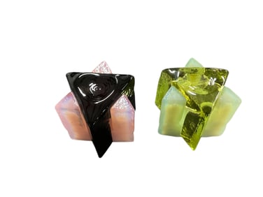 Set of Four Triangular Footed Candle Holders