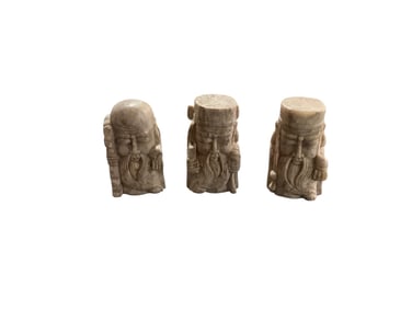 Three Shoushan Stone Chop Stamp Seals