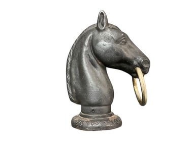 Victorian Iron Horse Head Hitching Post Cap