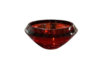 Mid-Century Modern Ruby Glass Bowl