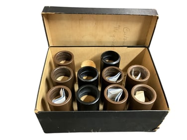 Ten Edison Cylinder Records in Original Storage Box.