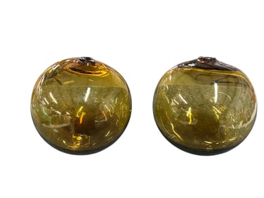 Pair of Amber Glass Net Floats