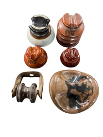 Group of 6 Antique Ceramic Electrical Insulators