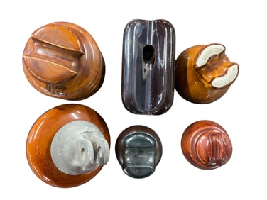 Group of 6 Antique Ceramic Electrical Insulators