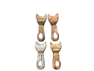 Group of Four Yankee Covert Line Clips. Heavy collar for a line loop, with spring loaded clip on