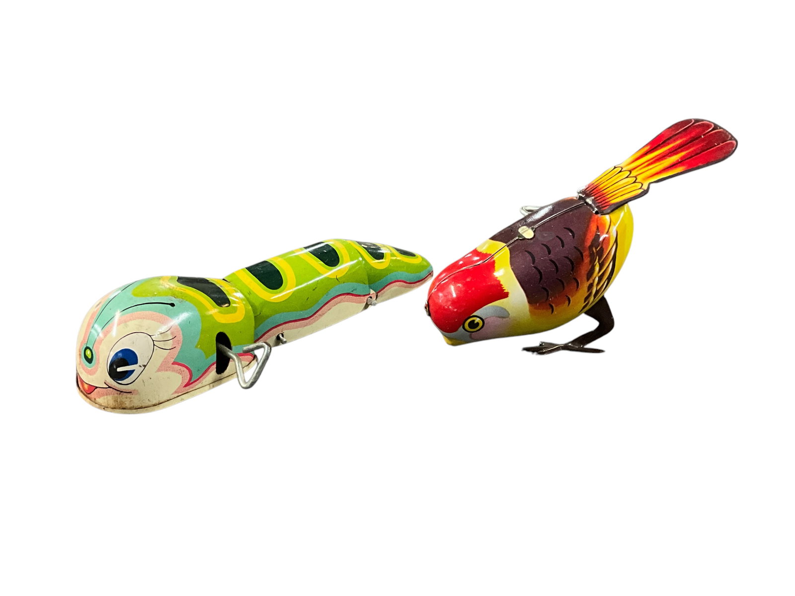 Lithographed Tin Bird and Inchworm. (1 of 9)