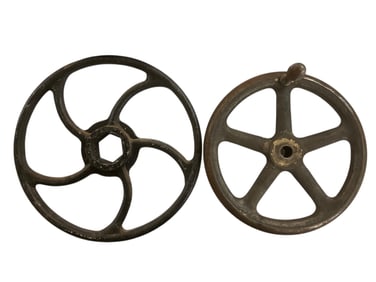 Two 19th Century Iron Industrial Wheels