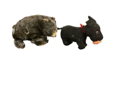 Occupied Japan Key Wind Toys- Bear and Dog