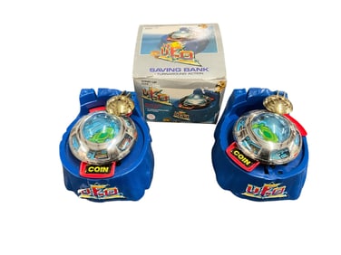 Pair of Plastic Mechanical Banks