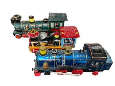 Three Lithographed Tin Steam Locomotives