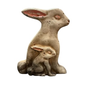 Cast Iron Rabbits Door Stop