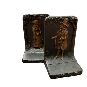 Bradley & Hubbard John Alden/Priscilla Mullens Bookends