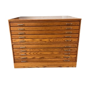 Four Section Oak Flat File