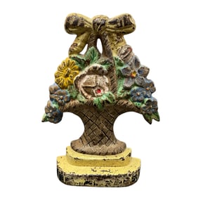 Cast Iron Hubley Flower Basket Doorstop