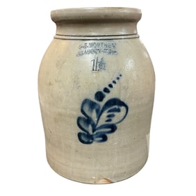 G. F. Worthen Peabody- Mass. Salt Glazed Crock