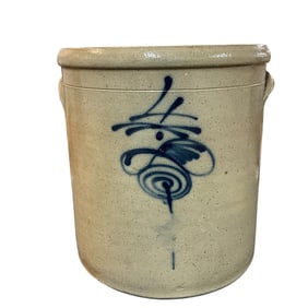 Salt Glazed Stoneware "Bee Sting" Crock.