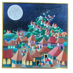 Lynn Krause (American, 20th Century) "The Star Givers" (1992), Acrylic on Canvas