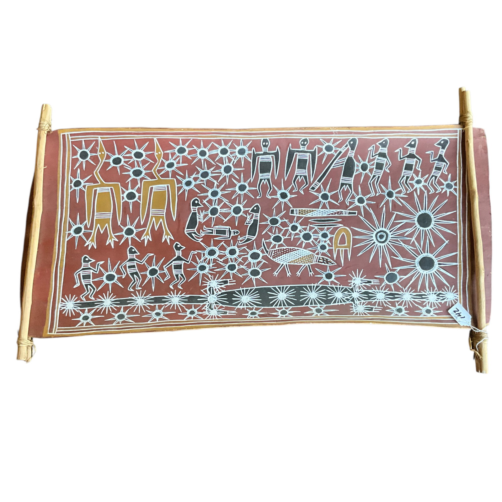 Larrtjangga Ganambarr (Australian, 20th Century).  Aboriginal Bark Painting (1995) (1 of 6)
