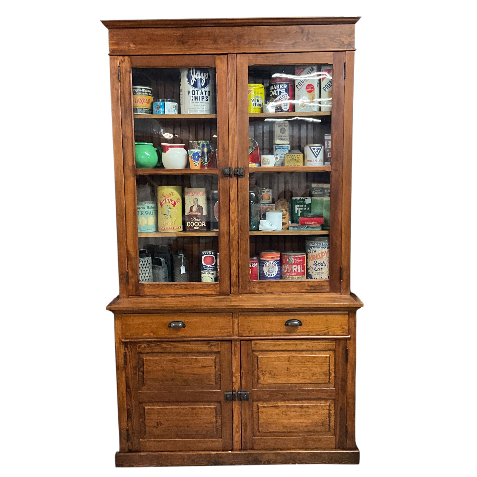 Primitive Pine Kitchen Cupboard (1 of 4)