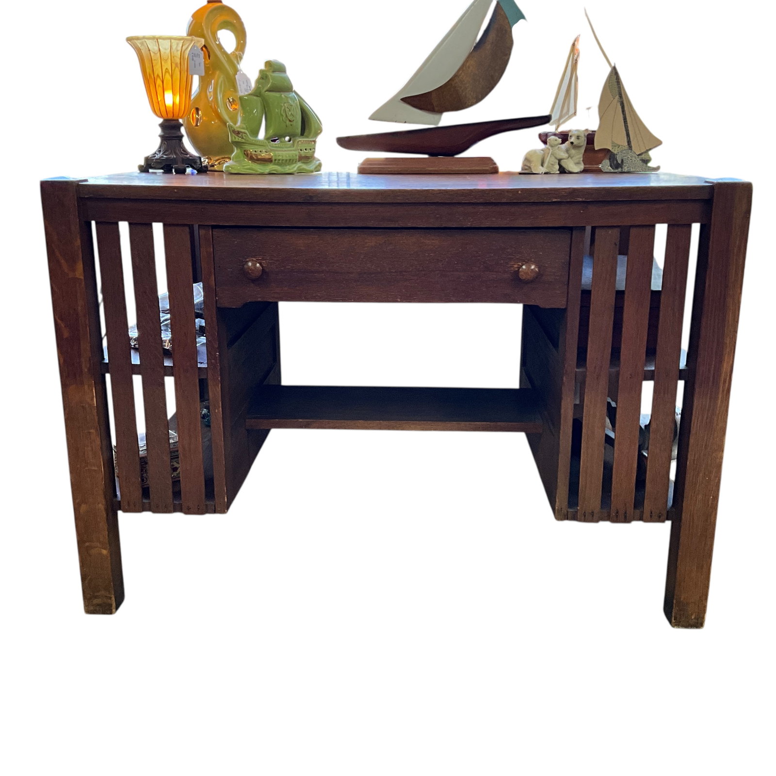 Craftsman Style Oak Desk/Library Table (1 of 5)