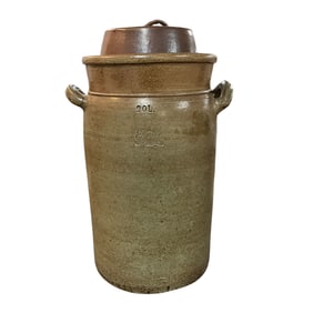 Salt Glazed 20 Liter Stoneware Dairy Crock