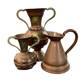 Trio of Copper Vases