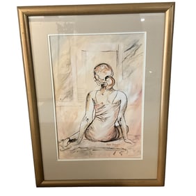 Anne Barwood (New Zealand, 20th Century) Untitled Mixed Media Sketch on Paper (2000).