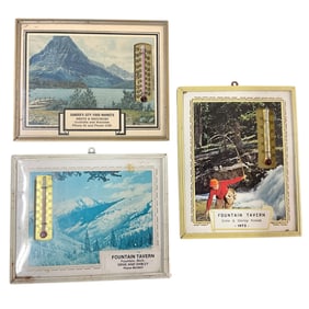Three Advertising Thermometers- Manistee, Scottville, Fountain, MI