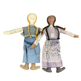 Pair of Two-faced Folk Dolls