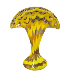 Blown Glass Fan Vase