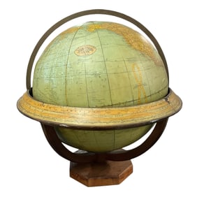 1924 Rand McNally 18" Terrestrial Globe