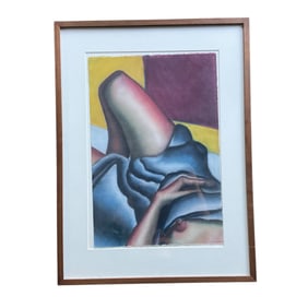 Artist Unknown, Reclining Nude- Pastel on Paper