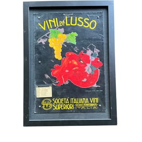 Framed Italian Wine Society 1922 Advertising Calendar