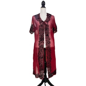 Sheer 1920's Chiffon embroidered jacket