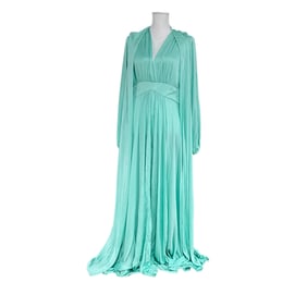 1970's-1980's Aqua Bridesmaid's Dress